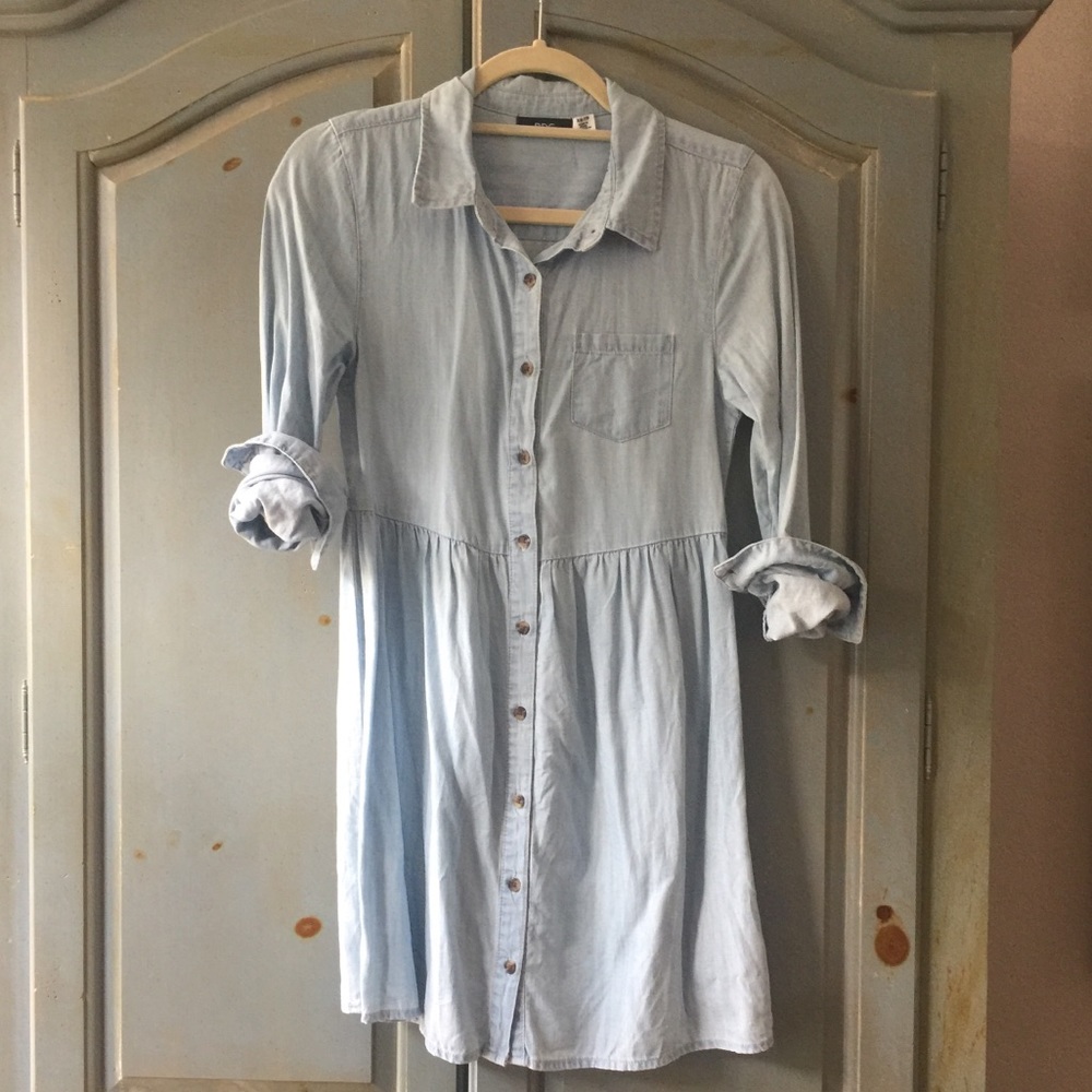 BDG Denim Shirt Dress in Light Denim